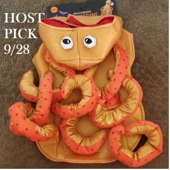 Dog Pet OCTOPUS Halloween Costume Size Small Med Large  Orange NWT - Picture 1 of 4